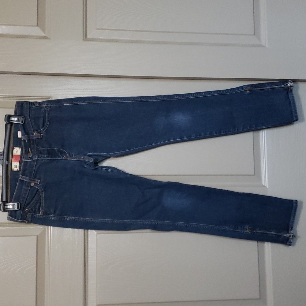 Old Navy ultra-low waist stretch skinny jeans side ankle zippers Size 2